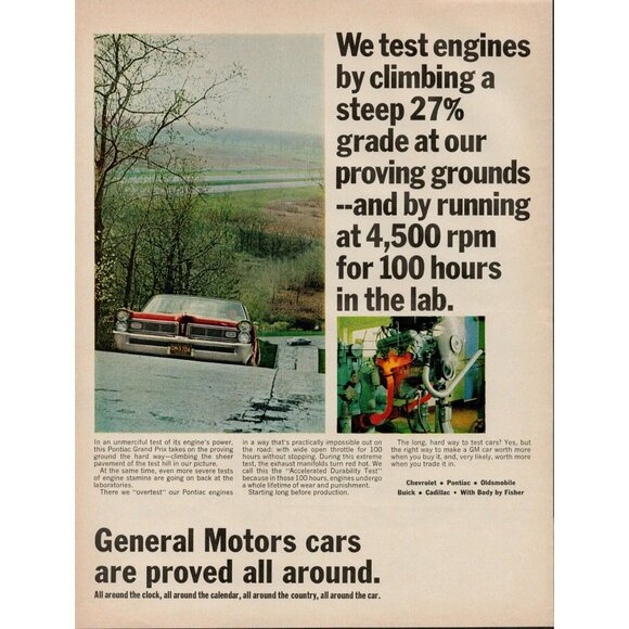 General Motors Other - 1965 General Motors (GM) Automobiles Vintage Print Ad (L21)